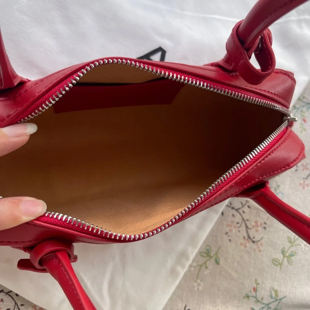 Alaïa Red Leather Double-Handle Shoulder Bag